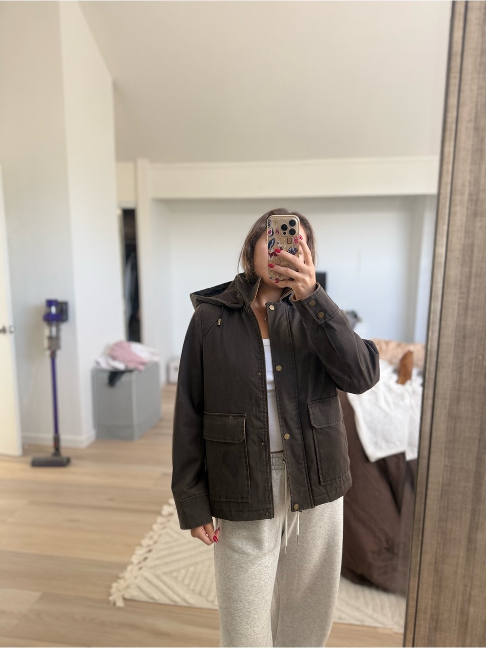 Sanctuary Chocolate Brown Hooded Utility Jacket